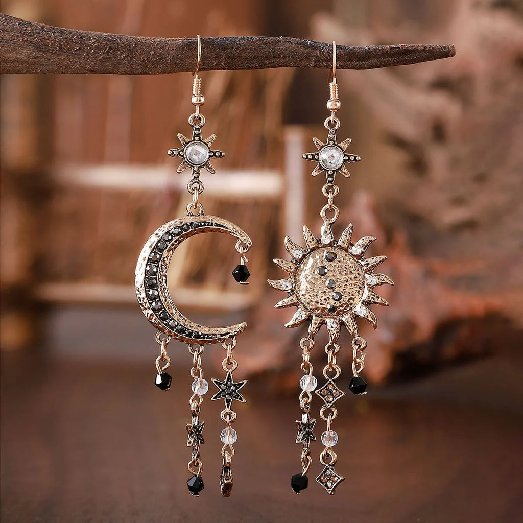 Vintage Bloom Zircon Drop Earrings