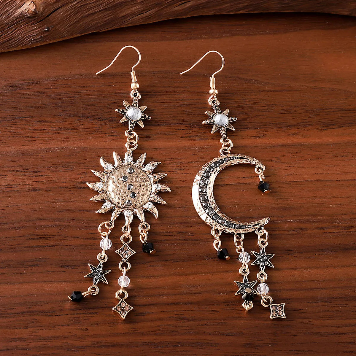 Vintage Bloom Zircon Drop Earrings