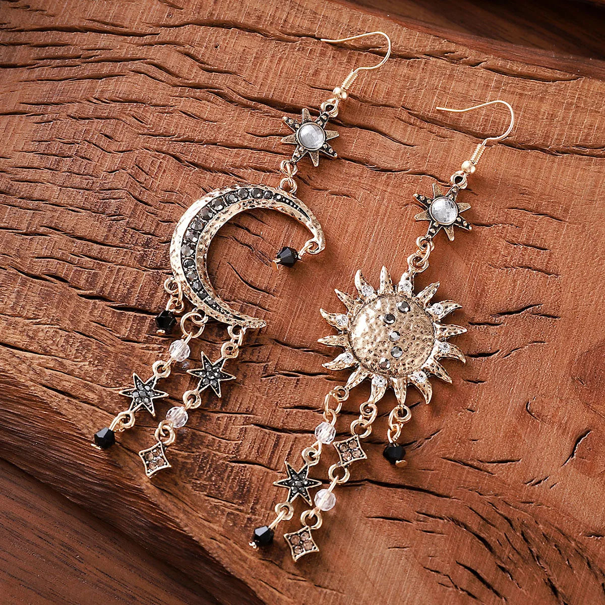 Vintage Bloom Zircon Drop Earrings
