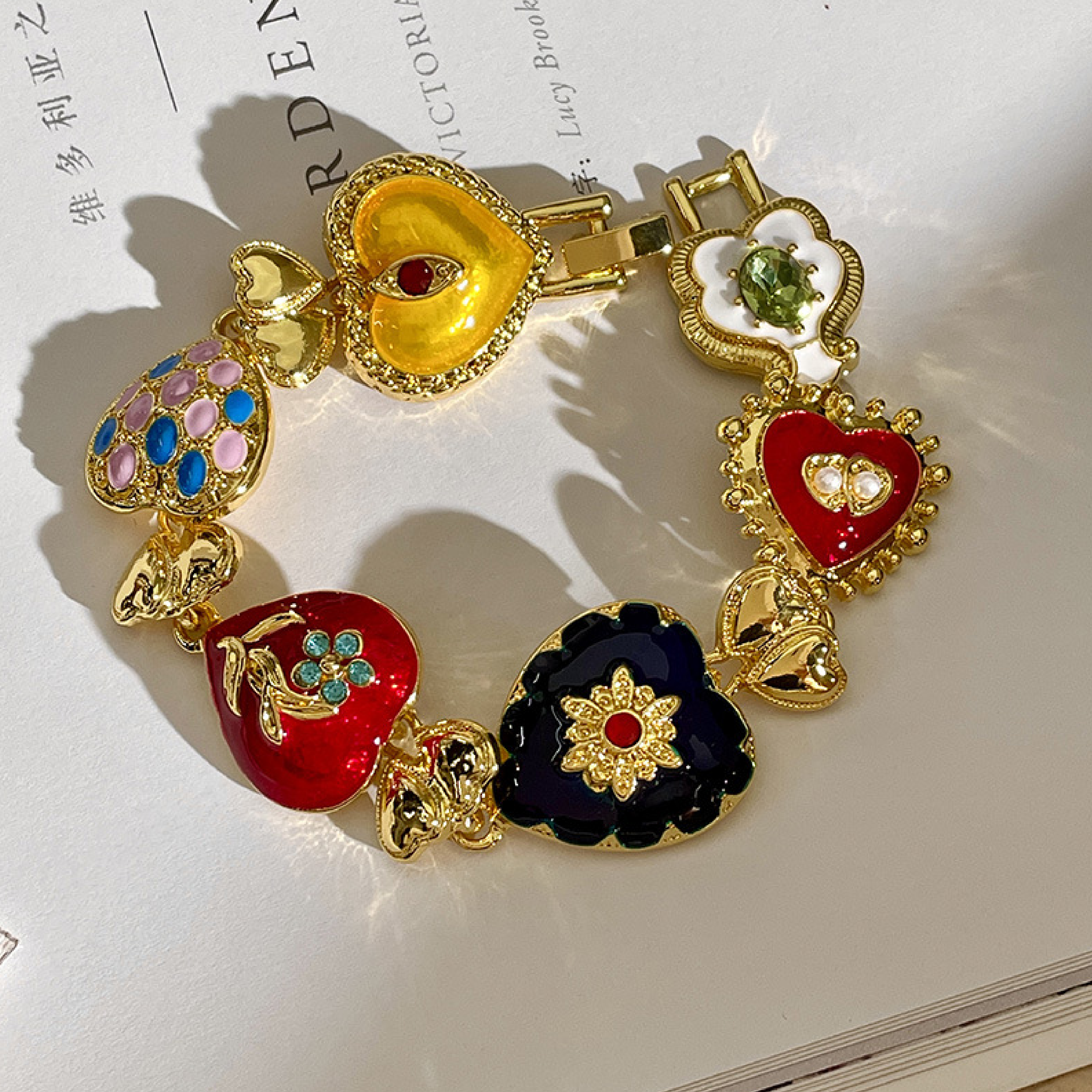 Eternal Bloom Retro Heart Bracelet