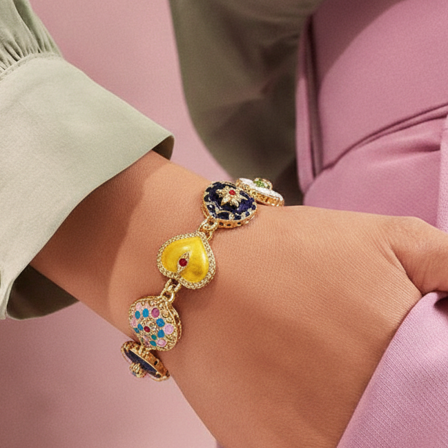 Eternal Bloom Retro Heart Bracelet
