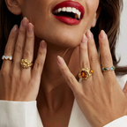 Vintage Style Roman Resin Rhinestones Unisex Rings