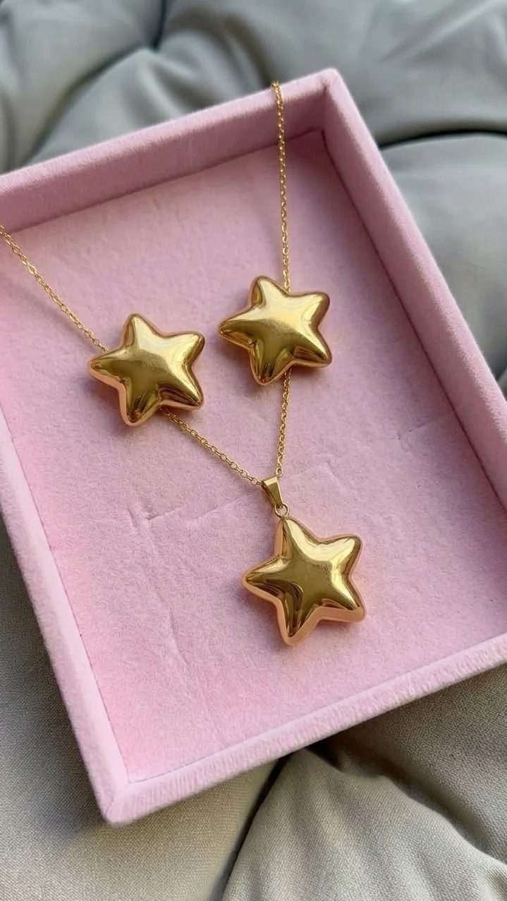 Star Earrings Necklace Set