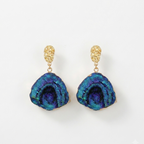 Oval Alloy Resin Enamel Drop Earrings