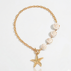 Alloy Shell Plating Women's Beaded Chain Ne