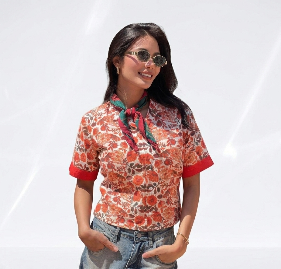 Women's Handcrafted Floral Shirt