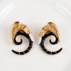 Elephant Drop Earrings ( Gold Plated )