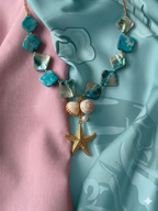 The Aquamarine Star Alloy Necklace
