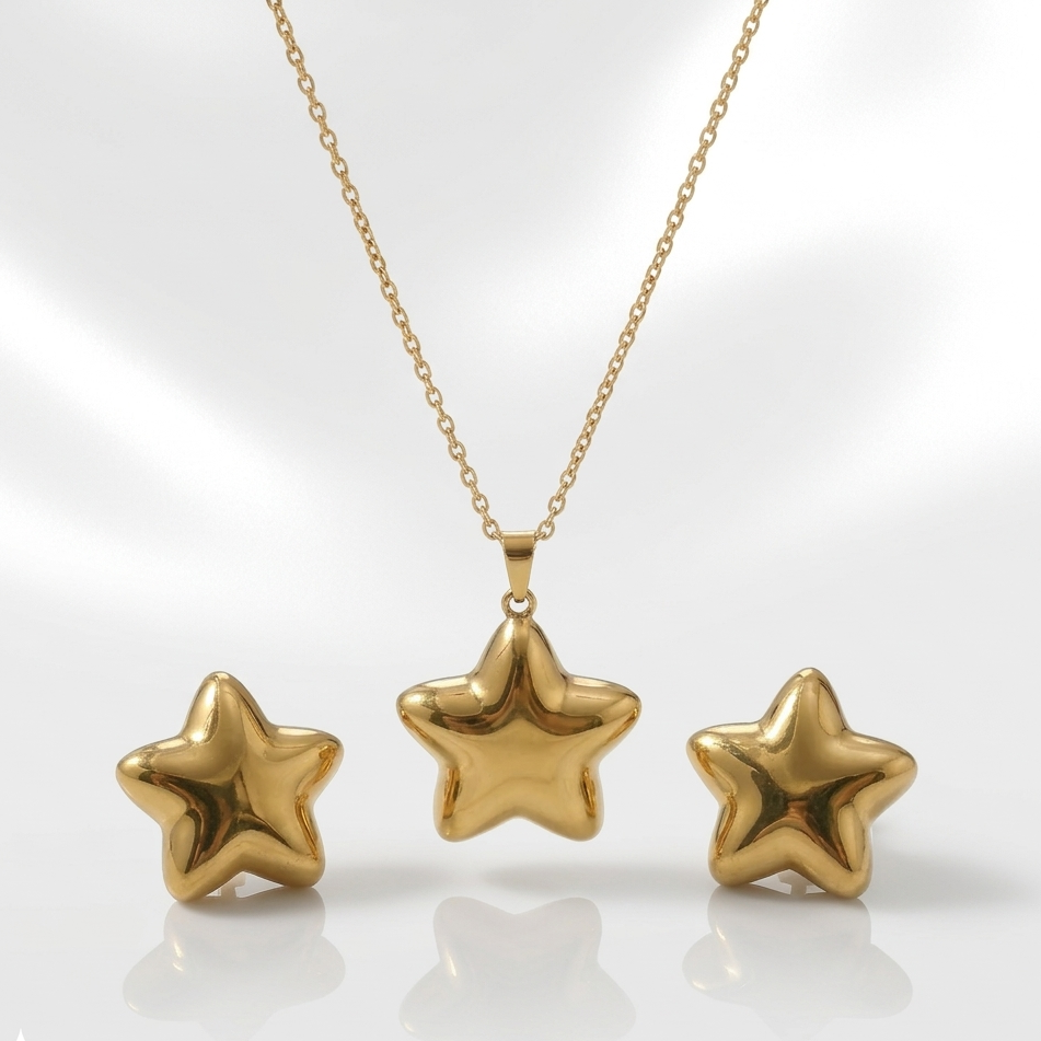 Star Earrings Necklace Set
