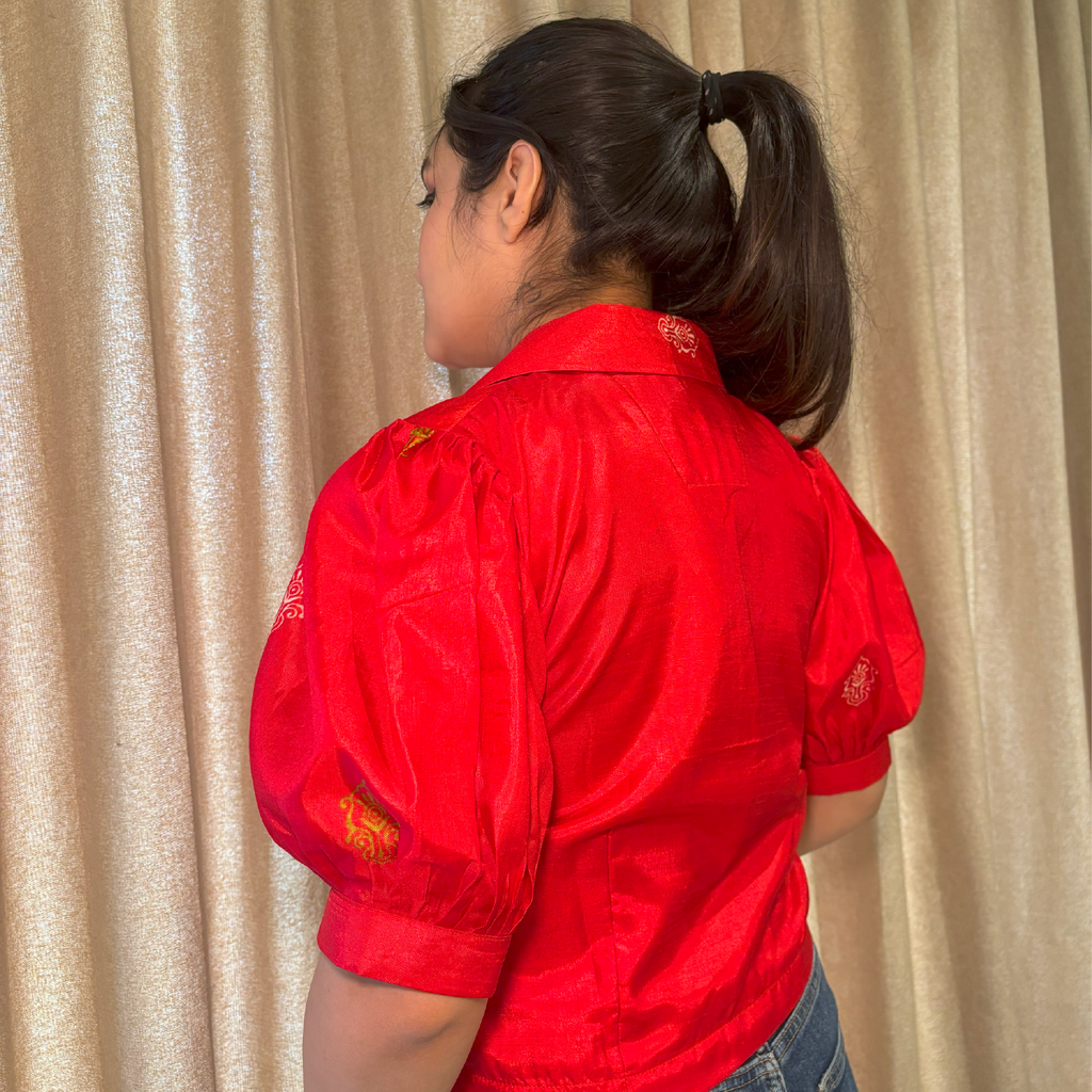 Crimson Grace Puff Sleeve Top