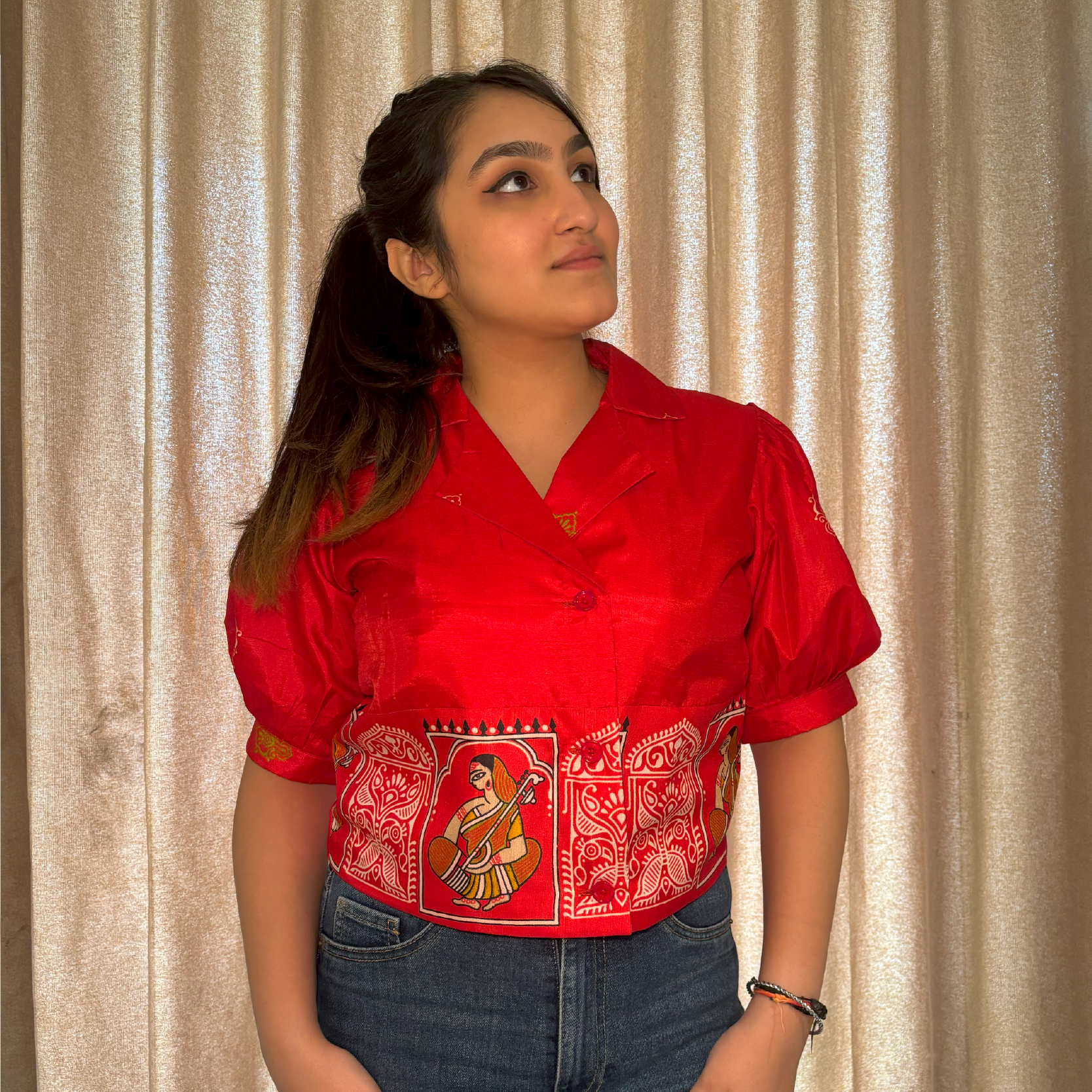 Crimson Grace Puff Sleeve Top