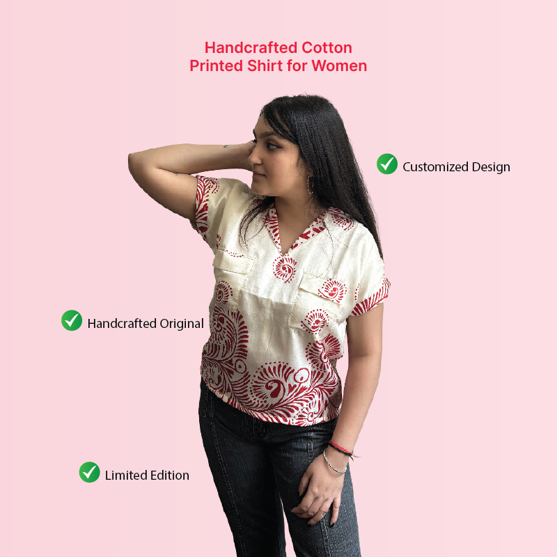 Handcrafted Cotton Printed Shirt for Women