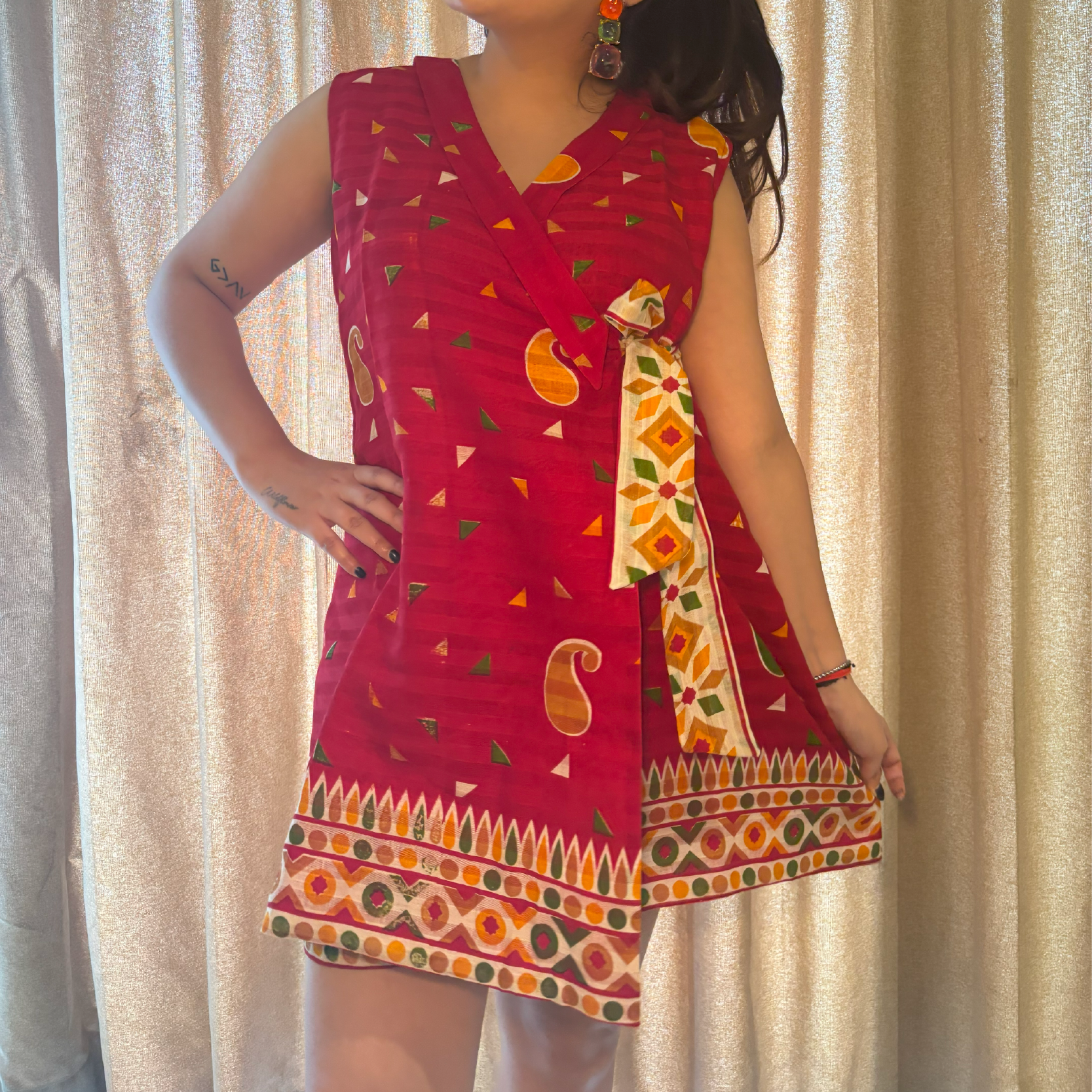 Scarlet Luxe Cotton Wrap Dress