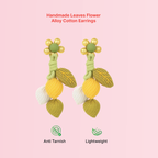 Handmade Leaves Flower Alloy Cotton Earrings