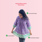 Handcrafted Purple Printed Cotton Tunic dress