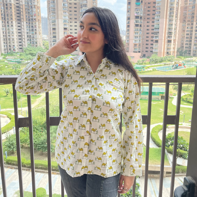 Handcrafted Cotton Tunic Shirt for Women