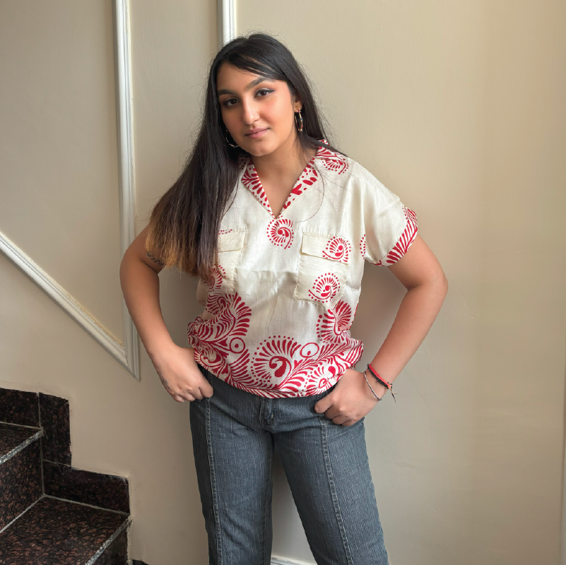 Handcrafted Cotton Printed Shirt for Women