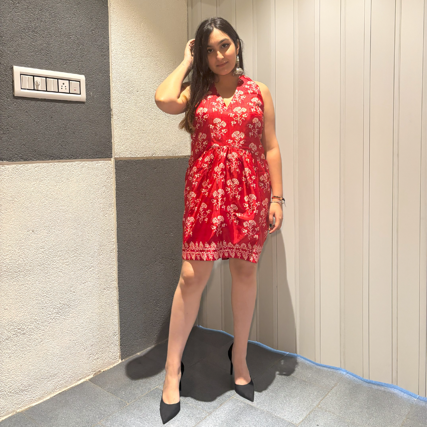 Scarlet Luxe Silk Halter Dress