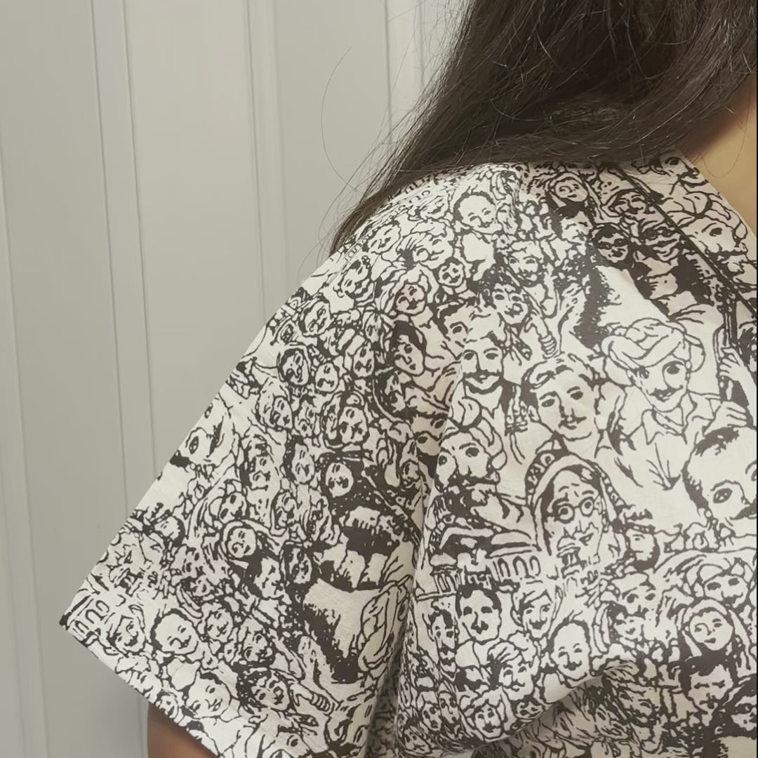 Midnight Muse Face Print Cotton Top