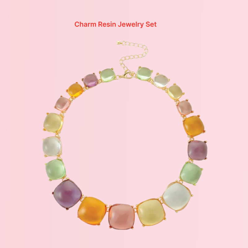 Charm Resin Jewelry Set