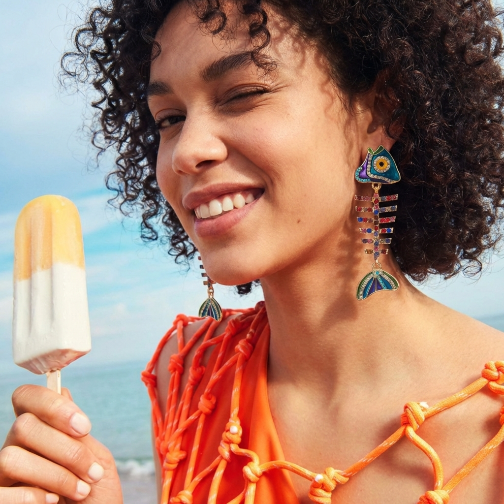 Ocean Luxe Pearl Fishbone Earrings