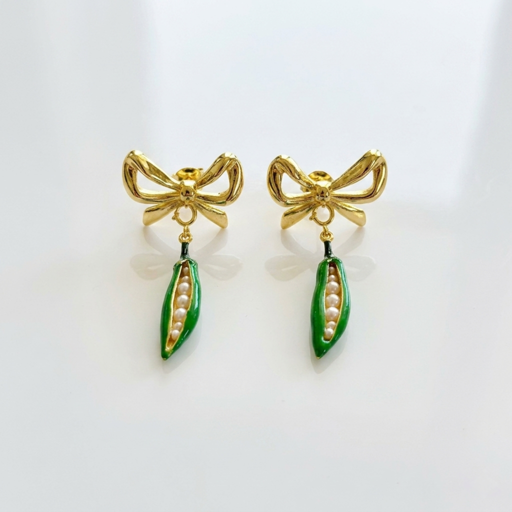 Butterfly Backs Drop Earrings ( 18 K Gold Plated )